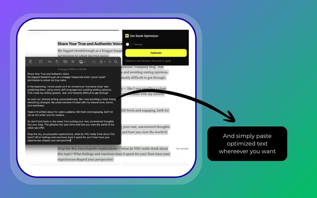 Writer-friendly interface