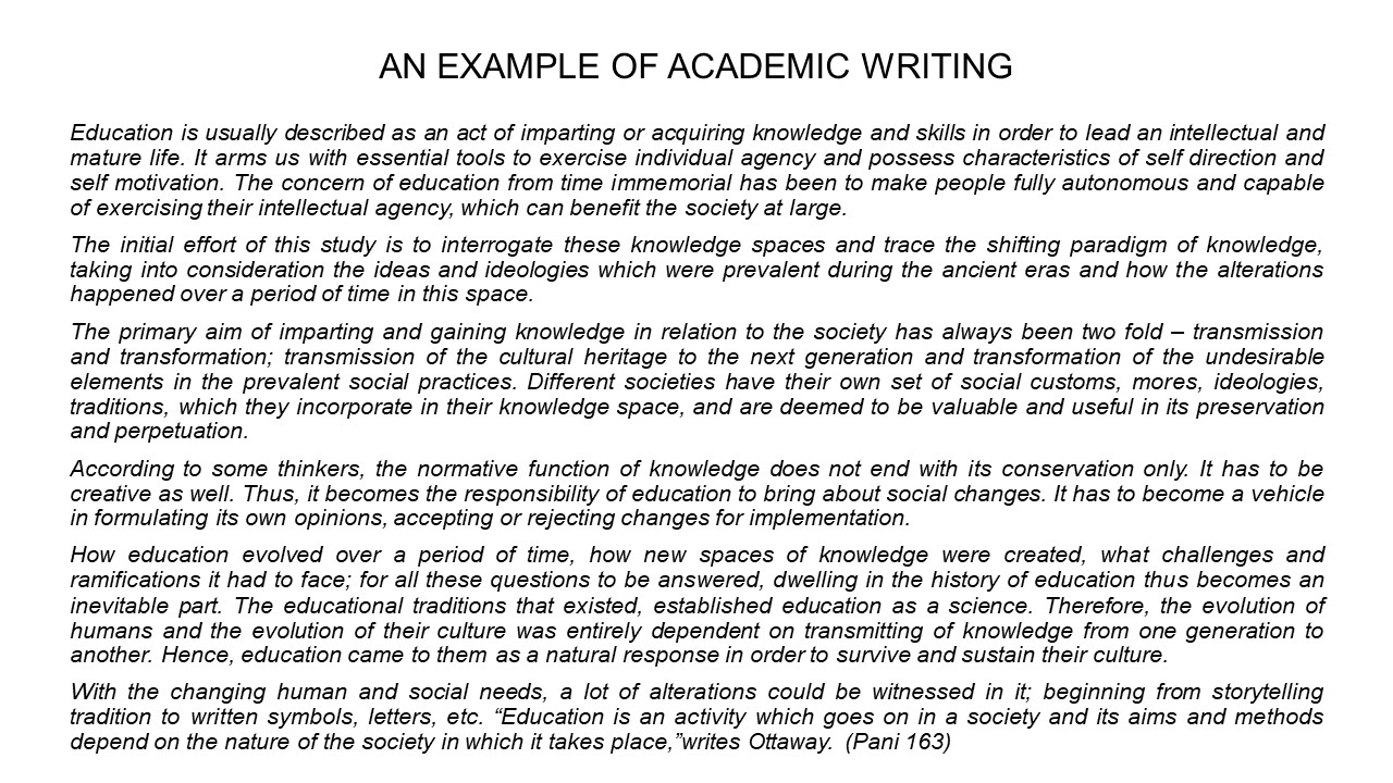 Academic writing example showing em-dash optimization